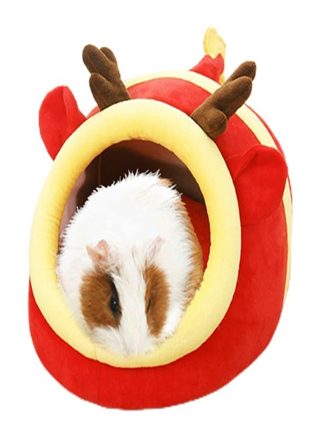 EAEDMY Guinea Pig Bed House & Hideout for Rat Bearded Dragon Hedgehog Ferret to Sleep and Hide, Guinea Pig Cage Accessories Habitat Décor (Large, 6.Christmas fire Dragon) - Image 1